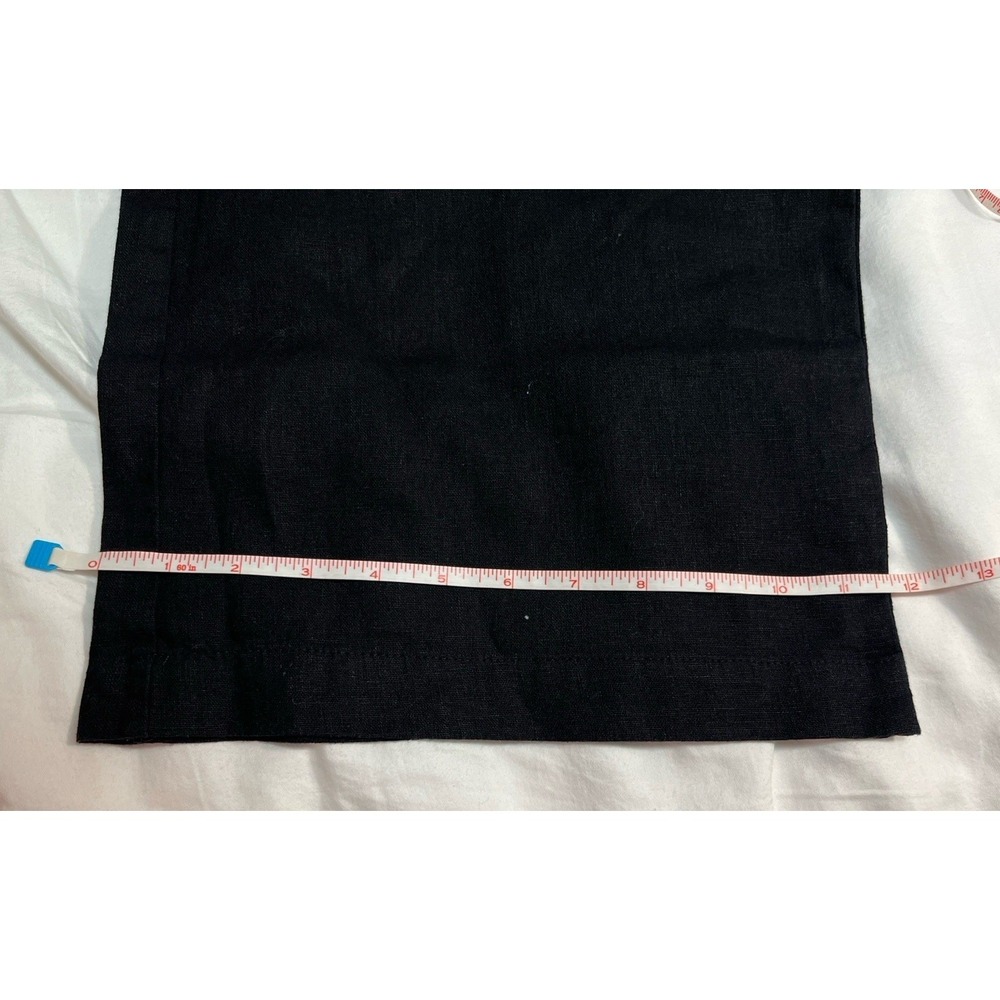 ZARA Wrap Front Wide Leg Lagenlook Pants Womens M Medium Black Linen Blend Chic - Picture 12 of 12